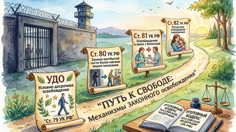 Полный путеводитель по досрочному освобождению: УДО, ст. 80, ст. 81, ст. 82 УК РФ — сравнение всех механизмов